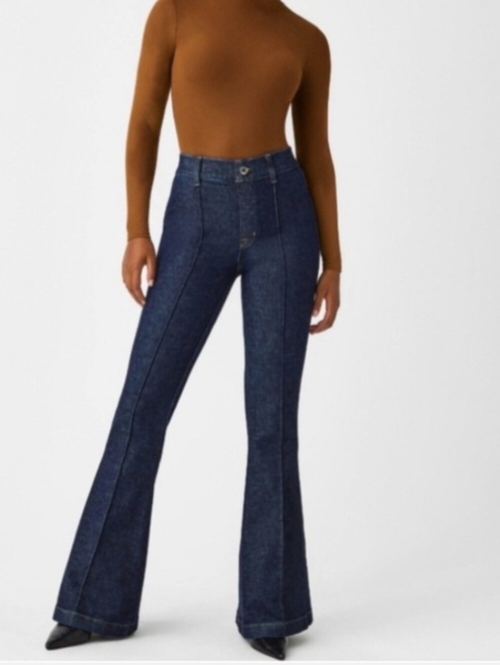 SPANX Everwear Pintuck Dark Blue Flare Jeans Sz.SP